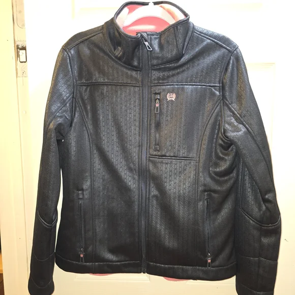 Cinch Miller Storm Defense Concealed Carry Jacket Women's Large Embossed Black - Picture 1 of 13